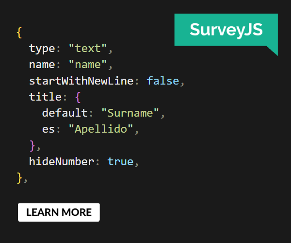 SurveyJS: White-Label Survey Solution for Your JS App
